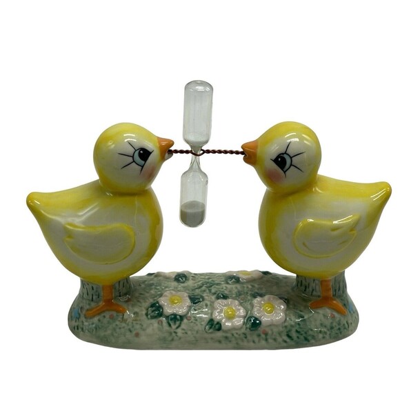 Cracker Barrel Porcelain Kitchen 3-minute Egg Timer-2 Chickens RARE - Picture 6 of 16